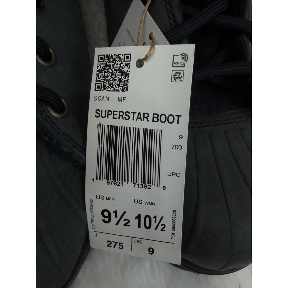 NEW Adidas Superstar Boots Carbon Mens 9.5/Womens 10.5 Urban Streetwear Utility - Picture 7 of 9